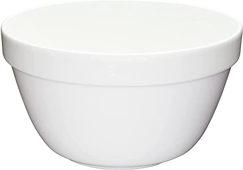 Muldale Traditionelle weiße Puddingform Rührschüssel Keramik, 20 cm, 1,5 l, Portugiesisch Porzellan-Rührschüssel, perfekt für gedämpfte Pudding und Desserts