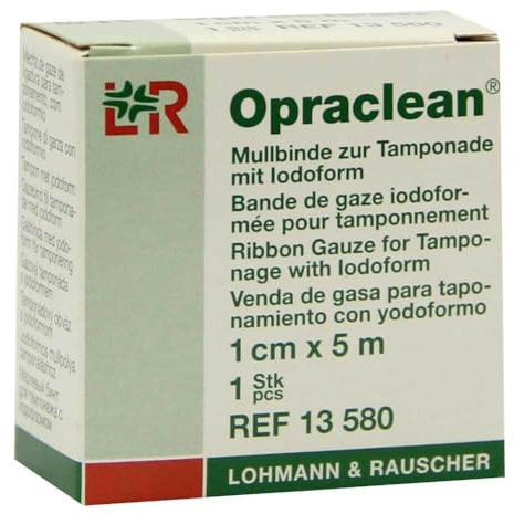 OPRACLEAN Mullbinde z.Tampon.m.Jodoform 1 cmx5 m 1 St