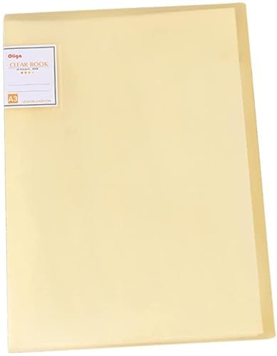 elemhome Präsentationsmappen Zeichenbücher Sichtbuch A3 Diamant 30 Seiten Aufbewahrung Buch Wasserdicht Transparent Cover Fotoalbum Buch Diamant Zeichnung Halter Präsentation Projekt Ordner (Gelb)