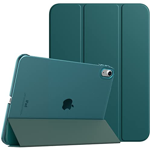 TiMOVO Coque Compatible avec iPad (A16) 11ème Génération 11 Pouces 2025/iPad 10ème Génération 10,9 Pouces 2022, Légère Housse Arrière Translucide en PC avec Réveil/Sommeil Auto, Bleu-Vert