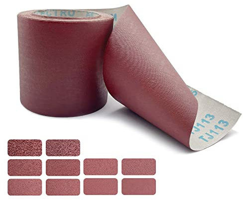 Rouleau de papier abrasif prêt à l'emploi, prêt à découper, 11,4 cm par 10 m de long (grain 600)