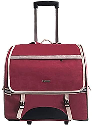 OLOTU Transportrucksack 2-in-1-Haustier-Trolley, Katzenrucksack mit Rollen, große rollende Haustiertragetasche für kleine, mittelgroße Hunde und Katzen Geräumig