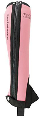 AK Passion Kids Neoprene Horse Riding Half Chaps – Comfortable, Durable Equestrian Half Chaps for Children, Breathable Riding Protective Gear AKRS-1889 (Black/Pink, 12)