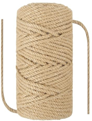 NorthPada Natürliches Sisal-Hanfseil, strapazierfähig, dick, für Kratzbaum, Garten, Bindung, Handwerk, Verpackungsmaterial, 6 mm x 50 m