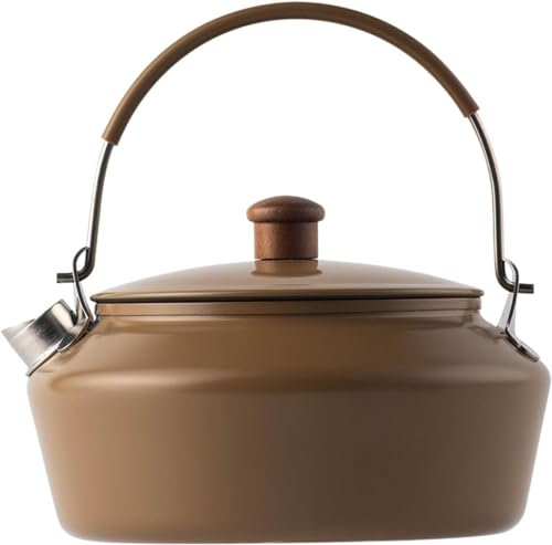 Bollitore for tè con fischio, Bollitore vintage in acciaio inossidabile da 1 litro, Teiera elettrica a induzione di gas, Teiera piccola su fornello con manico ergonomico, Fornello for alimenti resiste