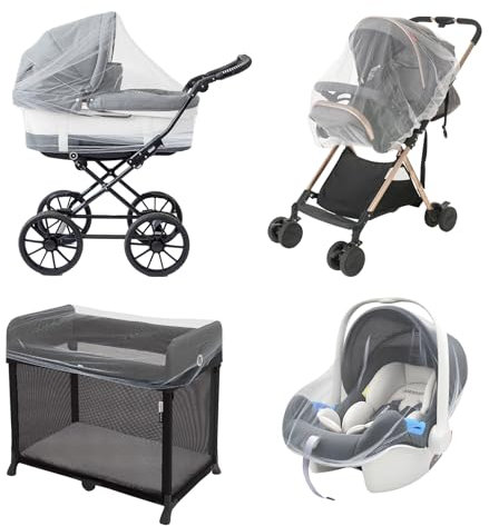 Baby-Moskitonetz für Kinderwagen, perfektes Insektennetz für Kinderwagen, Stubenwagen, Wiegen, Spielplätze, Pack N Plays und tragbares Mini-Krippennetz, Baby-Insektennetz-Abdeckung, Weiß