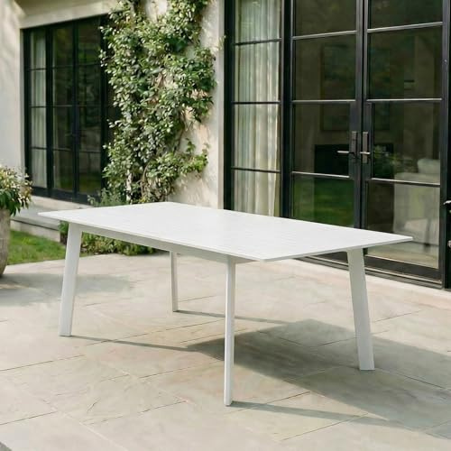IDIMEX Gartentisch Verano ausziehbar mit Butterflysystem, 180-260 x 75 x 103 cm, weiß, Aluminium - wetterfest, stabil - Terassentisch, Balkontisch