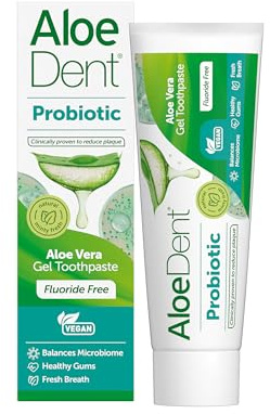 Aloe Dent - Probiotic Aloe Vera Gel Toothpaste - Fluoride Free - Balances Microbiome, Supports Healthy Gums & Freshens Breath - Vegan, Cruelty Free & SLS Free - 75ml - 1 Pack