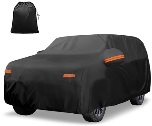 X AUTOHAUX Waterproof Full Car Cover for Toyota 4Runner 210D-PU w/Zipper | with Door Zipper, Outdoor Waterproof Full Car Cover All Weather Windproof Sun Rain Protection