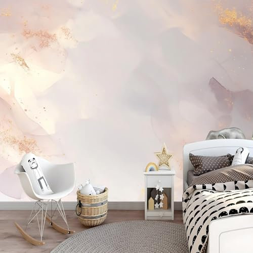 Genérico Papel Pintado Acuarela Abstracta En Gris Y Oro Rosa Fotomurales tejido no tejido 250 x 175 cm Fotomurales Decorativos Pared Papel de Pared Efecto 3D Decorativo Salon Papel Tapiz Cocina