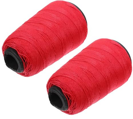 Artibetter Cuerda De Nailon Para Construcción Retorcida Resistente 2 Rollos Roja 9 Onzas Cordel Duradero Para Mampostería Uso Exteriores y Bricolaje