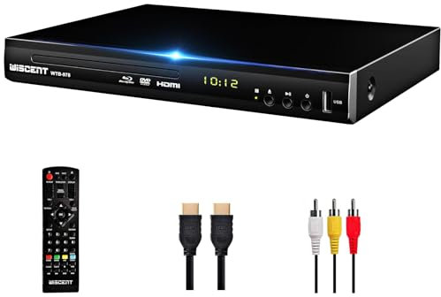 Blu Ray DVD Player, Full HD 1080P Blue Ray Player Play All DVDs & Region B/2 BluRay DVD Players UK, Support USB Flash Drive, Blu-ray Player with HDMI AV Coaxial Output