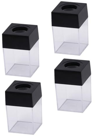 Levemolo 4 Stück Magnetische Büroklammerbox aus Kunststoff mit Aufbewahrung für Kleine Büroklammern und Sonstige Kleinteile fürs Büro und Schreibtisch