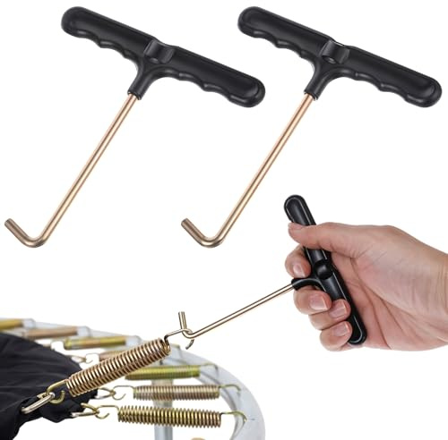 Teaaha Federspanner Trampolin 2 Stück Trampolin Werkzeug T-Haken, Metall Federzug T-Haken Heringe Abzieher zum Springen für Jumping Springen Federzug