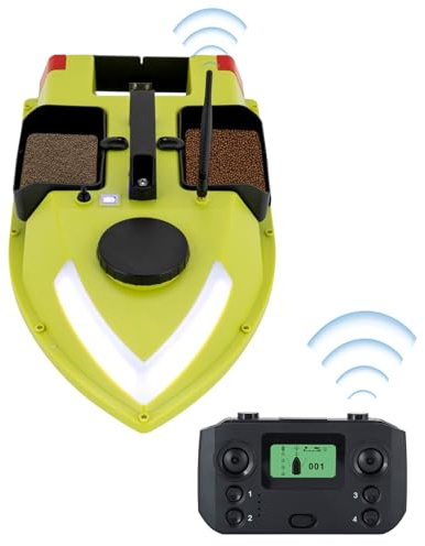 SuhoFutus Foderbåt, bete båt 600 m avstånd fiske GPS Postion Bil Cruise fjärrkontroll fiskedrag båt med dubbla motorer, foderbåt med 2 x 5 200 mAh batterier, bete båt för brandfiske