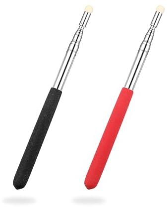 KLEHOPE Bastón Señalador de Mano, 2 Piezas Acero Inoxidable Punteros Telescópicos para Maestros, Portátil Telescópicas Puntero, Extensible 122cm, para Escuelas, Oficinas, Salas de Presentaciones