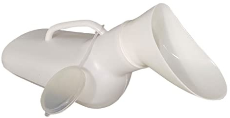 Toyvian Weißes Urinal für Frauen aus Kunststoff Leicht zu Reinigen und Waschbar Tragbar für Camping und Krankenhausgebrauch Großes Fassungsvermögen und Ergonomisches Design