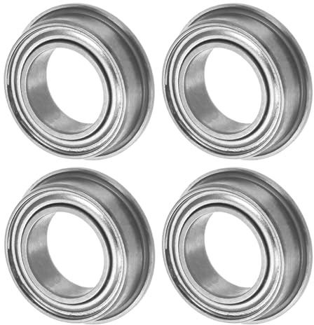 M METERXITY 4 Pcs MF106ZZ Cuscinetto A Sfere Con Flangia 6 x 10 x 3mm | Acciaio Cromato GCr15, Per Carriole/Stampanti/Fax/Utensili Elettrici, Cuscinetti Con Flangia, Doppio Scudo Metallico