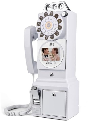 Video Audio Guest Book Phone,1080p Video Audio Wedding Phone,32/64GB Customized Video Audio Guest Book Alternatives With Lens Recording,for Wedding Bridal Shower,Birthday,Graduations,White-64G