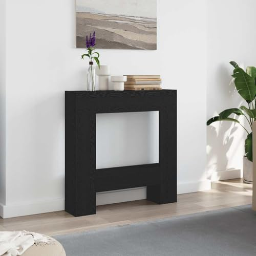 GCHDHAPB Kaminumrandung Schwarze Eiche 81x18x82cm Holzwerkstoff Haus & Garten Kamin & Holzofen Zubehör