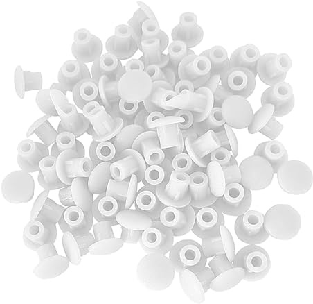 300pcs White 5mm Drill Hole Cover Caps Plastic Screw Covers for Furniture and Cabinets