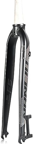 Forcella anteriore per mountain bike 26/27,5/29 pollici MTB forcella rigida freno a disco 9x100mm QR 1-1/8'' senza filettatura tubo conico forcella per bicicletta ultraleggera (colore: nero, dimensi