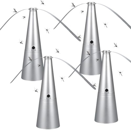 Fly Fans for Tables, Portable Fly Fan with Soft Blades, Silent Electric Flys Repellent Fans Tabletop Insect Spinner to Keep Flies Away from Food, Indoor & Outdoor Use for BBQs, Picnics, Camping (4PCS)