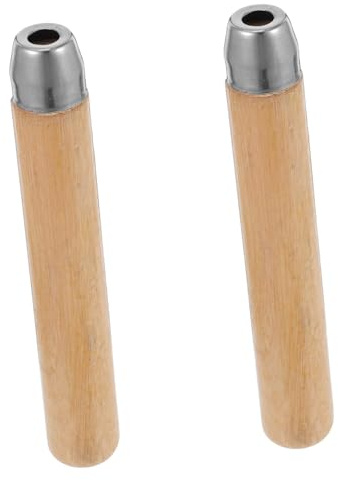 Mango de Madera de Lima con Orificio Redondo, Repuesto 2piezas | Madera E Hierro, 8mm de Diámetro, Instalación Rápida y Ajuste Seguro para Limas y Archivos