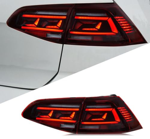 HUANGLDGS Auto Heckleuchte für VW Golf 7 2013 2014 2015 2016 2017, Anhänger Beleuchtung, Hinten Rücklicht Brems Warnung Lampe Auto Teil Rücklicht, Auto ZubehöR