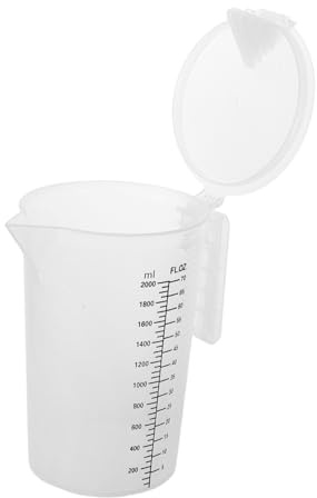 MUELODSIC Pichet Doseur 2l Grosse Capacité Plastique Transparent Avec Couvercle Sécurisé Bec Verseur, Graduations Précises, Cuisine Professionnelle, Salon De Thé Et Pâtisserie