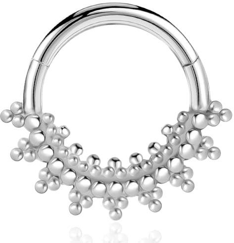 Vankula Piercing ad anello per setto con segmento incernierato clicker 8mm 10mm 16g acciaio chirurgico piercing nasale helix daith tragus conch gioielli piercing per donne e uomini nero oro argento