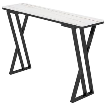 Bartabeller Vit stenskiva marmor smalt barbord hem balkong lång strip vardagsrum skiljevägg hög topp pubbord Bar Bordets Högbord(120 * 40 * 105cm)