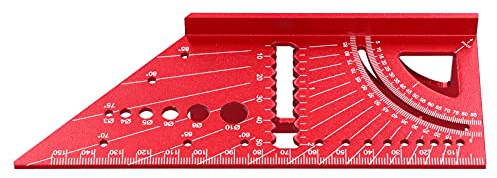 TOPINCN Woodworking Square Measuring Ruler Aluminum Alloy 3D Miter 45-90 Degree Angle Measuring Tool with Improved Work Efficiency for Woodworking Frame Protractor