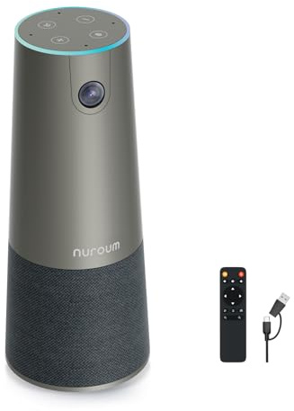 Nuroum C46 4K UHD videokonferens-webbkamera med mikrofon och högtalare, Plug and Play, 2026 uppgraderad konferensmätkamera för zoom/team/Skype