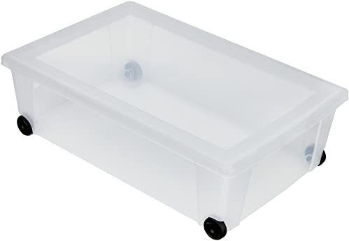 Stefanplast Roll-Box Contenitore Multiuso con Ruote, Bianco, 59x39x18.5h