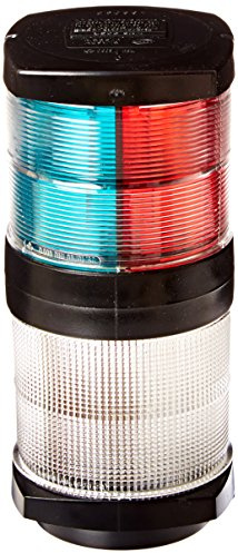 Hella 002984601 '2984 Series' 12V DC 2 NM Tri-Color Light with White All-Round Anchor Light and Black Housing