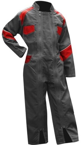 LMA - Camicetta da lavoro, colore Grigio/rosso, Taglia produttore 10A