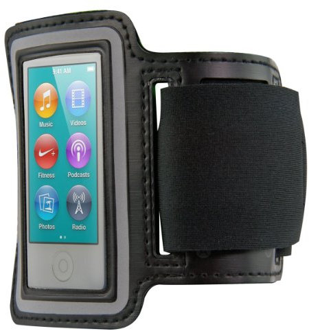 kwmobile Brassard Compatible avec Apple iPod Nano 7 - Brassard Sport Running Vélo Randonnée - Sangle Ajustable - Noir