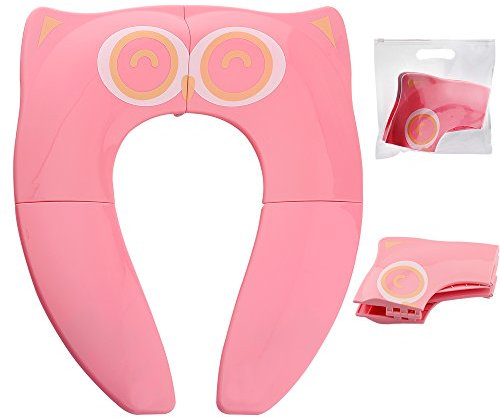 Gimars [Upgraded Version] Faltbarer Toilettensitz Kinder Toilettentrainer, Reise WC Sitz Toilette Töpfchen für unterwegs (Pink)
