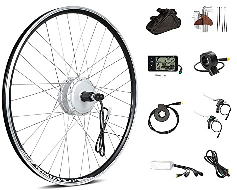 SEASON 27.5'' E-Bike Umbausatz 36V 350W Brushless Getriebe Hinterrad Nabenmotor, passend für Kassette 8/9/10 Gang, mit LCD Anzeige