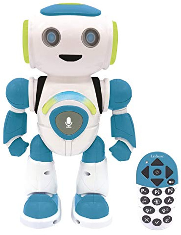 Lexibook - Powerman Jr. Intelligenter Roboter für Kinder der Gedanken liest - Spielzeug für Kinder - Tanzt Musiziert Tier-Quiz STEM Programmierbar Fernbedienung Roboter - Grün/blau - ROB20DE