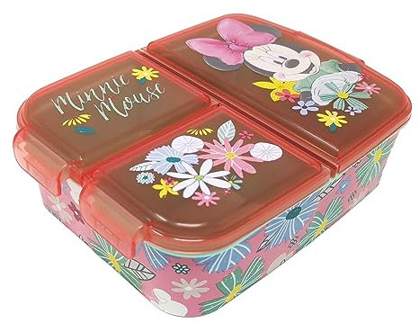 Theonoi, contenitore per il pranzo per bambini, a scelta: Frozen, PJ Masks, Spiderman, Avengers, Mickey, Paw Patrol, in plastica senza BPA, Minnie Mouse