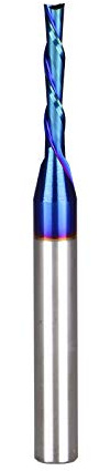 Jiiolioa X2112G Standard Spiralfräser CNC-Fräser Holz Kugelfräser, 1/4 Zoll, 2 Rillen, nach unten geschnitten, Schaftfräser, 0,3 x 1,2 x 0,6 x 5,1 cm