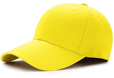 Bakicey Baseball Cap Unisex Outdoor Baseball Cap Kappe Baumwolle Baseball Mützen Erwachsenen Casual Reine Farbe Baseboard Baseballkappe Verstellbar Athletic Baseball Cap Kappe Damen Herren (Gelb)