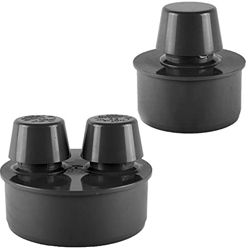 HT Rohrbelüfter Rohr Außendurchmesser Steck-Ende 40mm 4cm DN40 für HT Muffe mit Dichtung Belüftung Ventil Abwasser Kanalrohr Abfluss Leitung WC Kunststoff PP grau