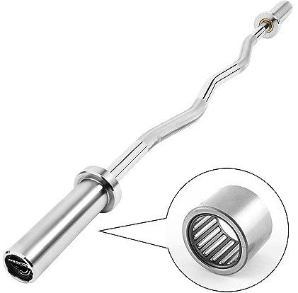 wuuhoo® Curl Hantelstange Greg, 120cm SZ Stange bis 160 KG, olympische Scheibenaufnahme 50mm, Stahl verchromte Hantel mit 10KG Eigengewicht, gerändelter Griff - Fitnessgerät für Zuhause