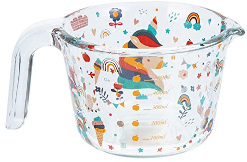 Tasse à mesurer en verre avec bec verseur et poignée - Pichet doseur pour pâte à crêpes, gâteaux, huiles, liquides