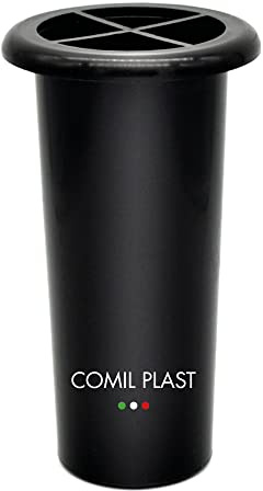 Comil Plast | Porte-Fleurs d'intérieur en Plastique pour Vase Cemetery Couleur Noire | Diamètre 6,5 cm, Hauteur 15 cm avec Anneau Plastique Inclus