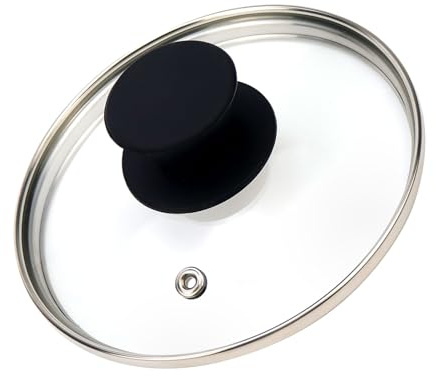 HEVSTIL Universal Lid for Pots, Pans and Skillets,6inch /15cm Clear Glass Pot Lid with Heat Resistant Silicone Handle Glass Replacement Lid for Frying Pan, Frying Pans,Pan Lid, Cast Iron, CrockPot
