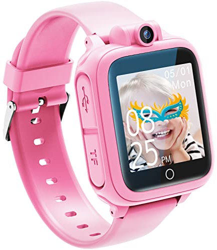 Awatty Montre Intelligente, Jouet Enfant 3 4 5 6 7 8 9 10 11 12 Ans, Caméra Rotative à 90°, 14 Jeux, Montre Connectée Garçon, Jeux Cadeaux Grands Fille Garçon